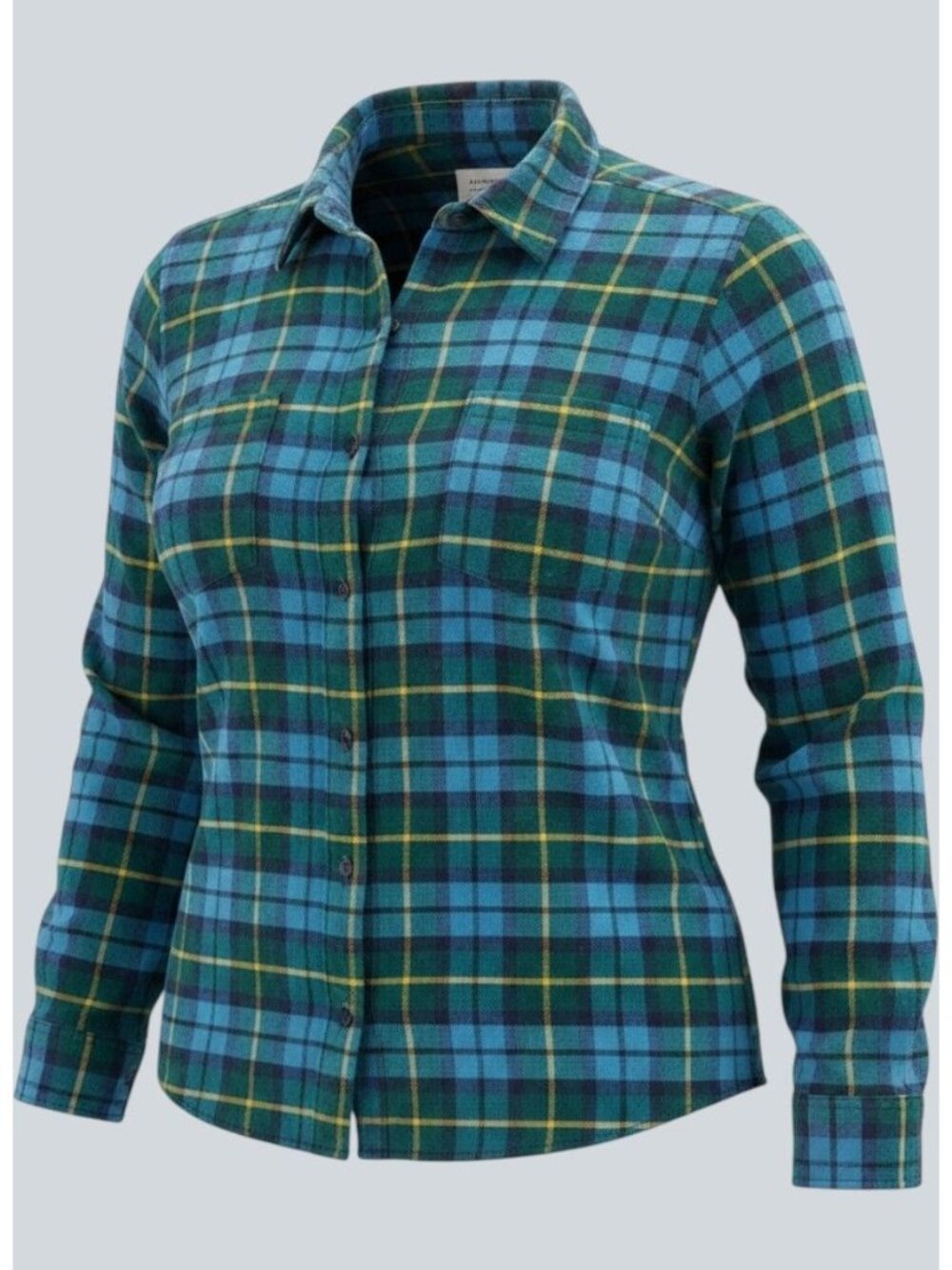 Croft & Barrow Plus Size 1X New Flannel Plaid Blue Button Down Extra Soft Shirt - Picture 7 of 7